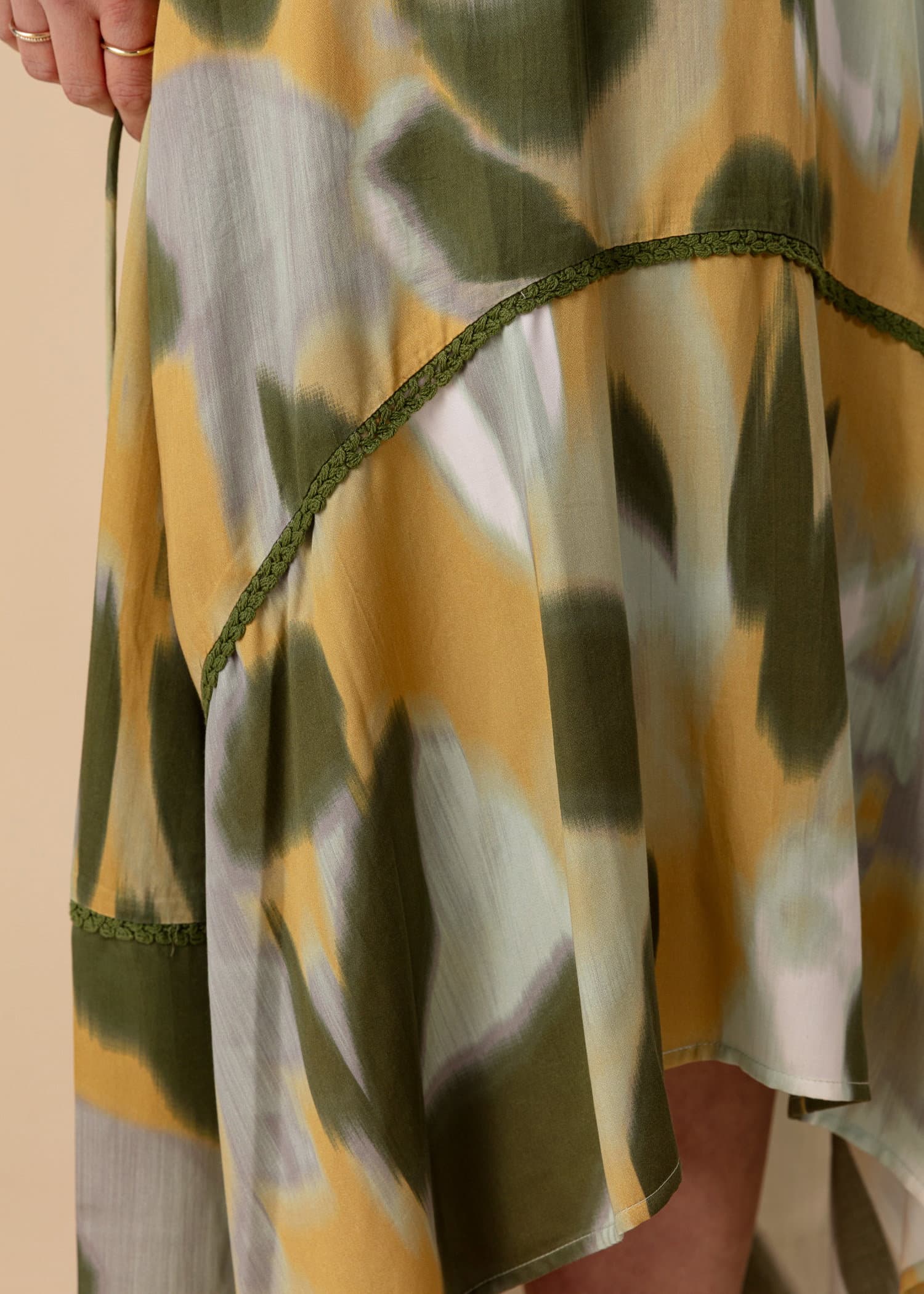 ZOE Mönstrad lång klänning - Gul 6 - Indiska