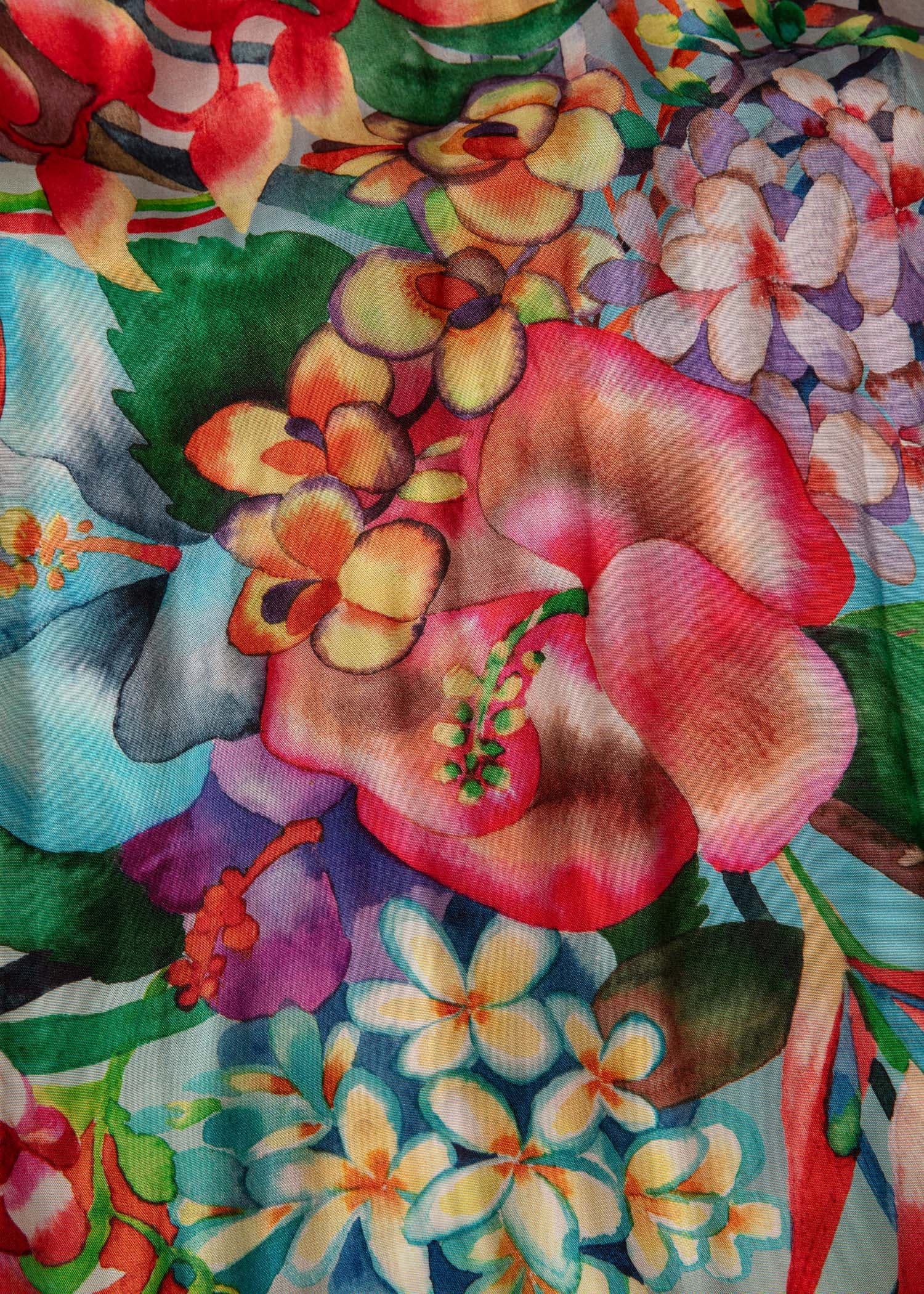 TANA Mønstret ermeløs satengkjole - Multi 2 - Indiska