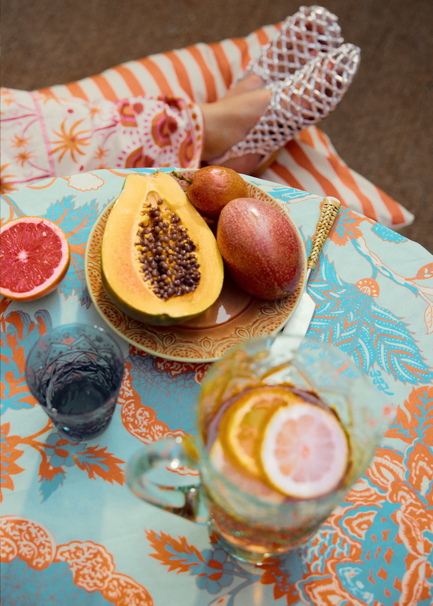 Ina Kuvioitu vahakangas - Vaaleanpunainen 1 - Indiska