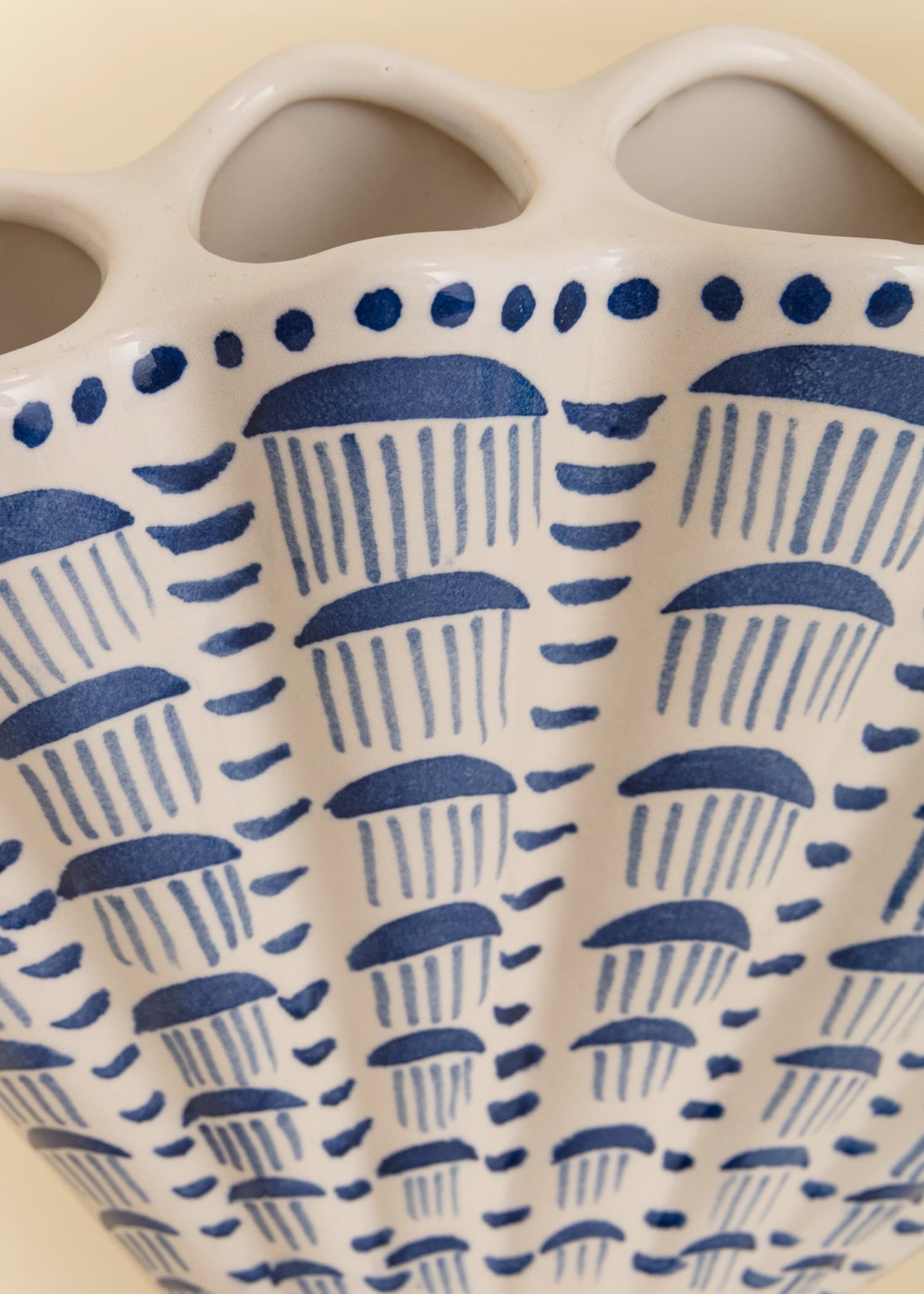 SHELL Dekorativ steintøyvase - Blå 2 - Indiska