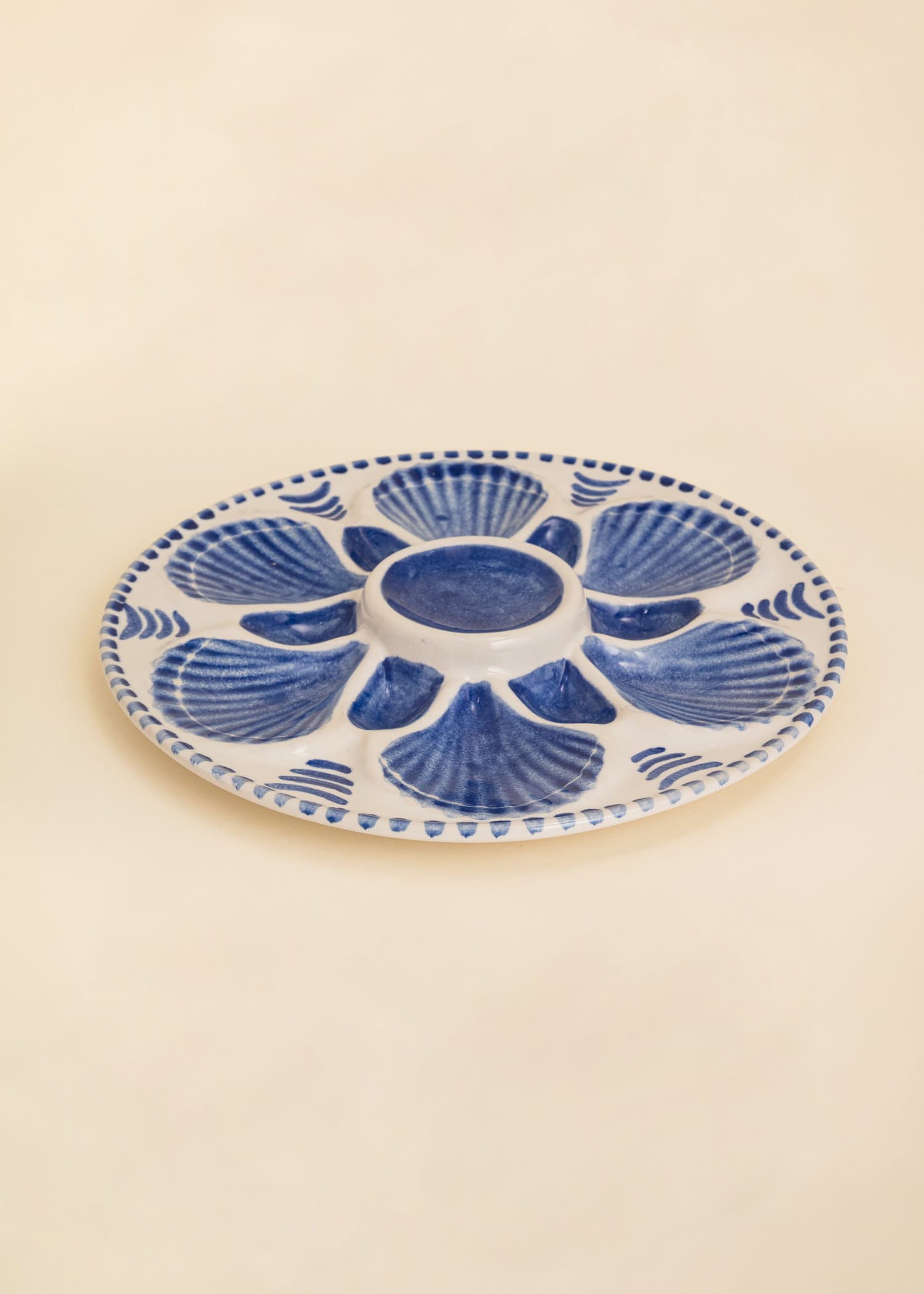 OYSTER Handmålat ostronfat - Blå 2 - Indiska