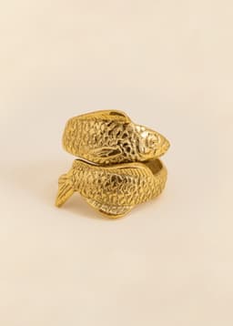 FISH NAPKIN RING - BRASS