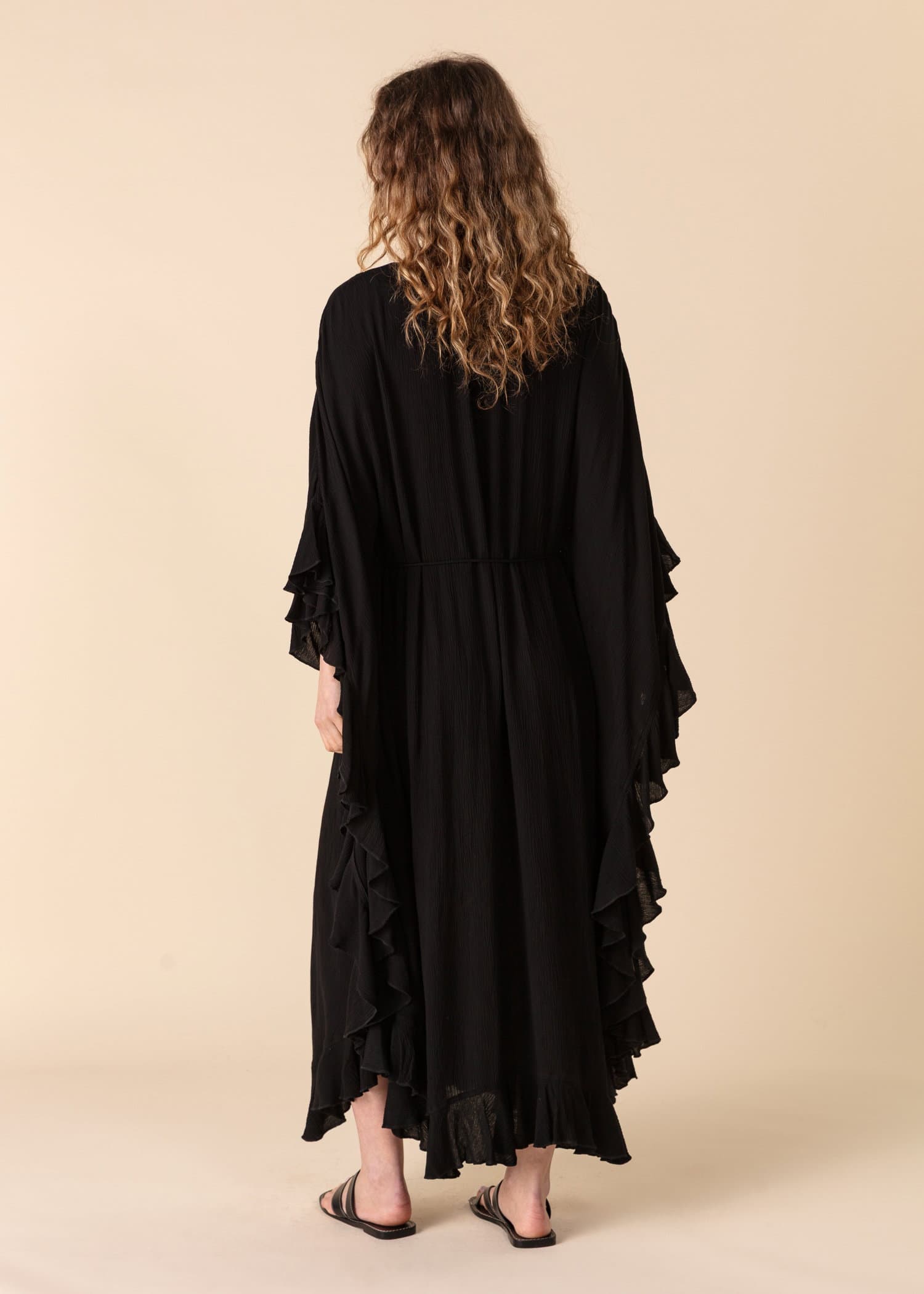 RUBY Svart, vevd kaftan - Svart 5 - Indiska