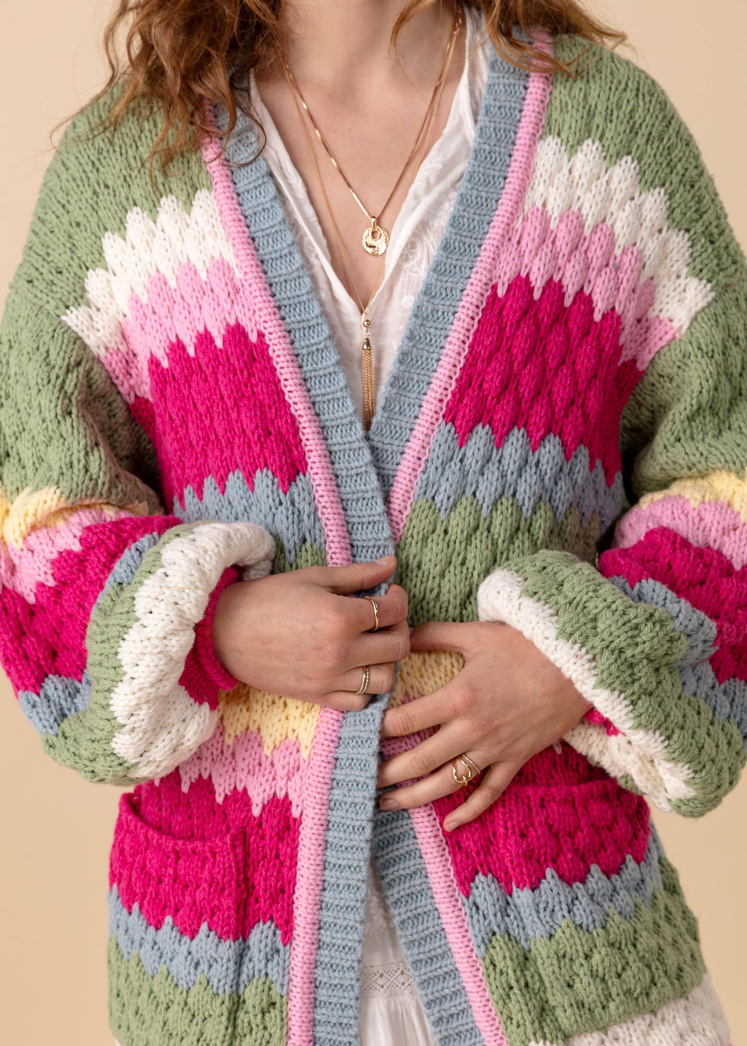 VANESSA Kort fargerik cardigan - Multi 2 - Indiska