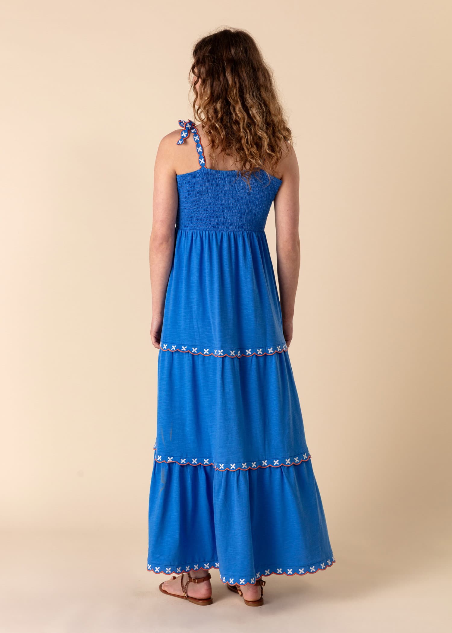 JASMINA Blå lang kjole - Blå 3 - Indiska