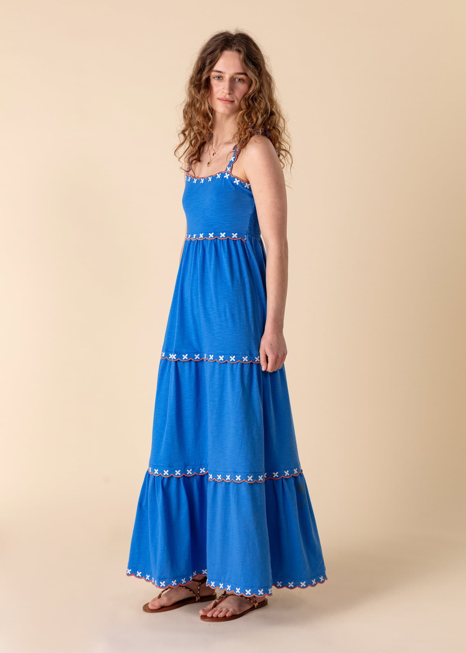 JASMINA Blå lang kjole - Blå 4 - Indiska