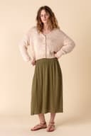 SIBEL CRINCLED SKIRT - khaki