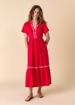 SILVIA DRESS - ROSE RED
