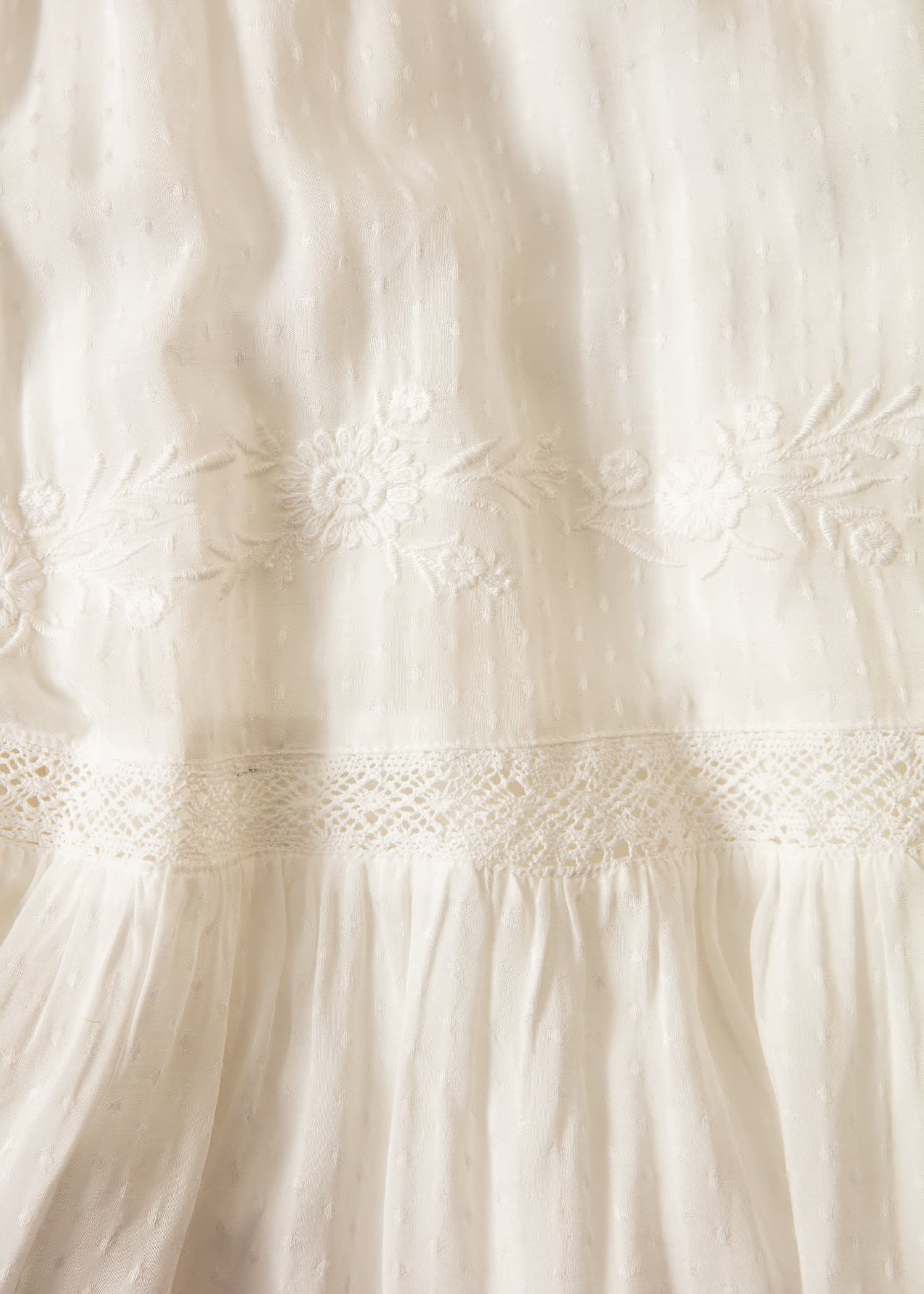 JULIETTE Pitkä brodeerattu mekko - Valkoinen 9 - Indiska