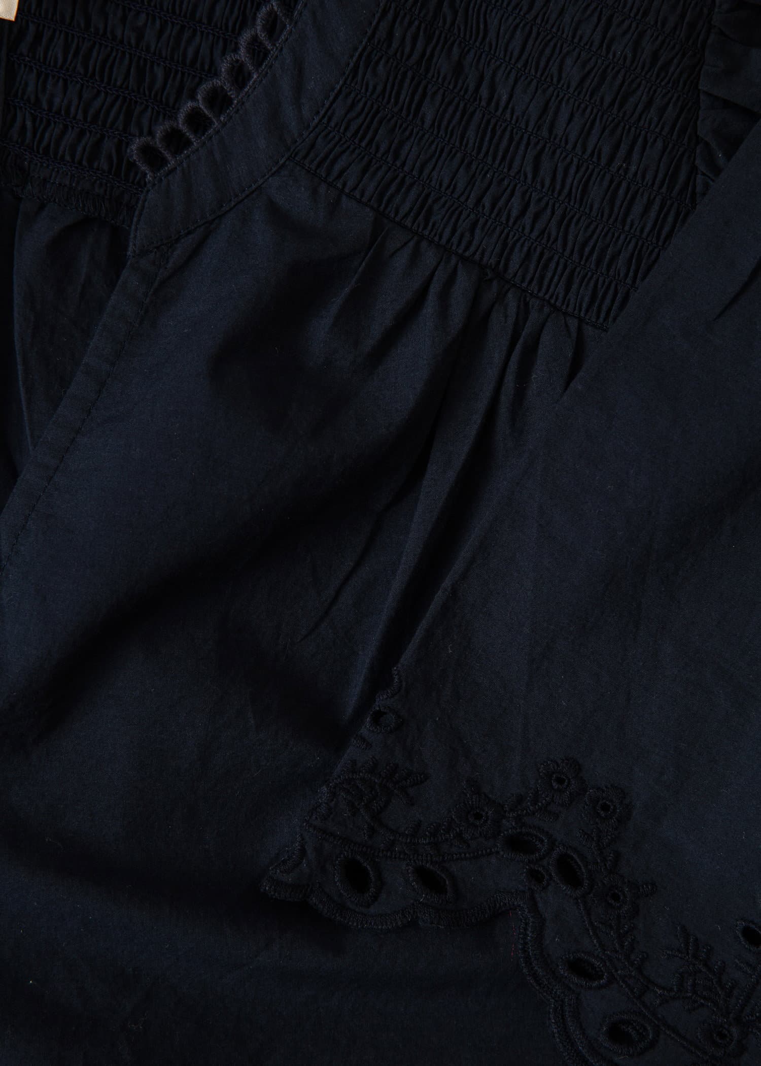 ARIELLE Blå blus med vågiga kanter - Blå 6 - Indiska