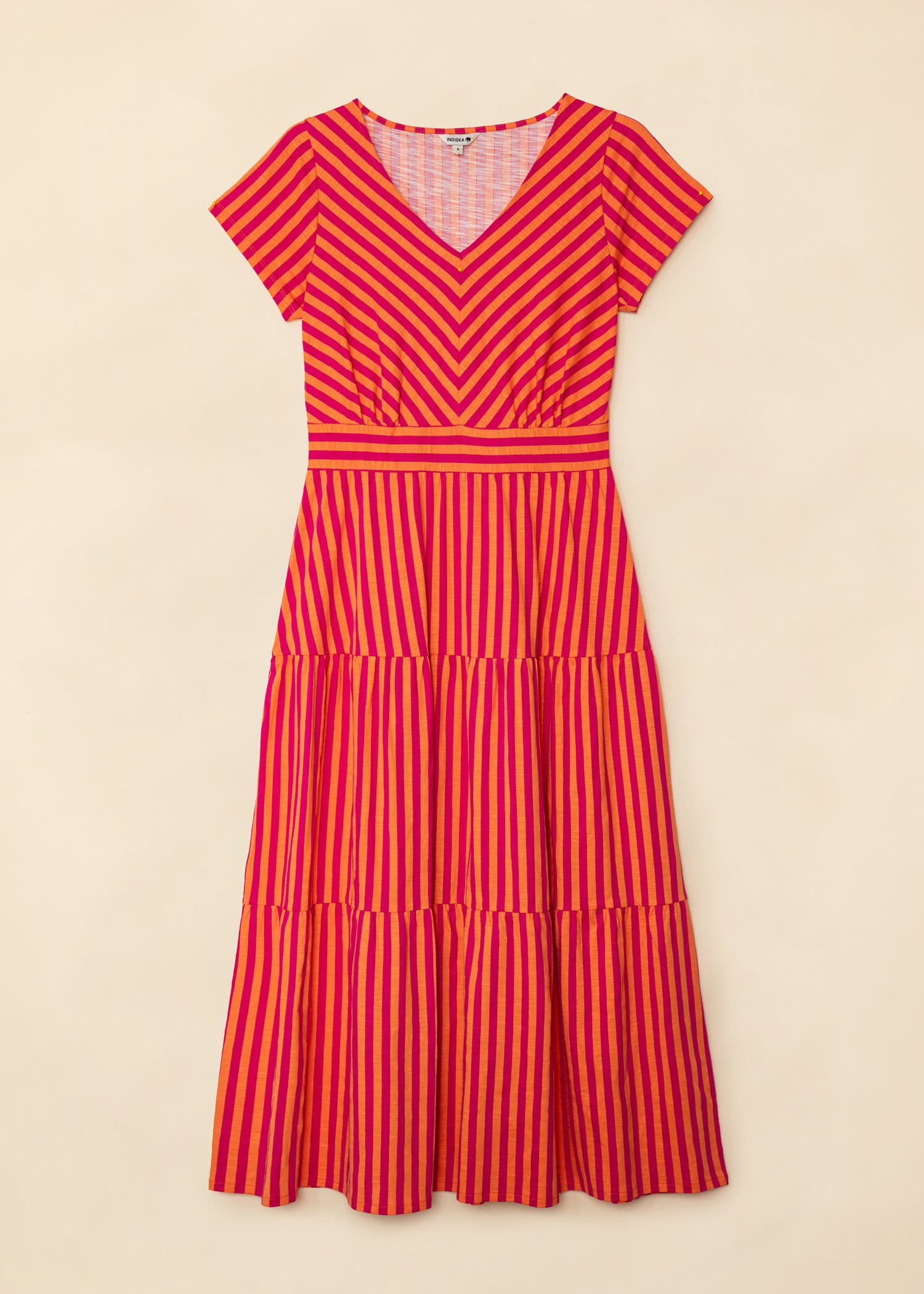 BERIT Randig lång klänning - Rosa 5 - Indiska