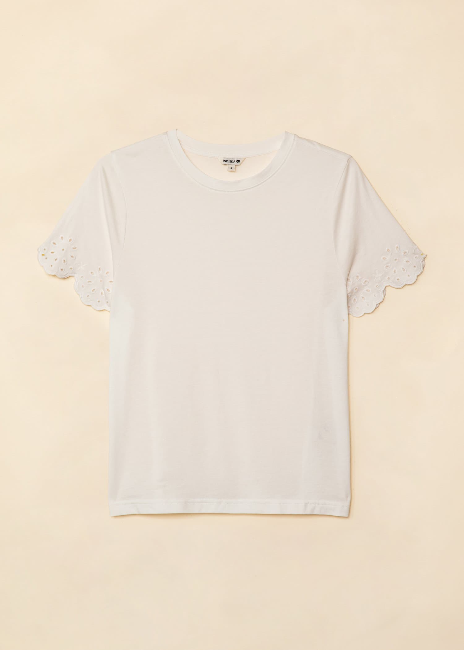 EPPLE Vit t-shirt med vågig ärm  - Vit 6 - Indiska