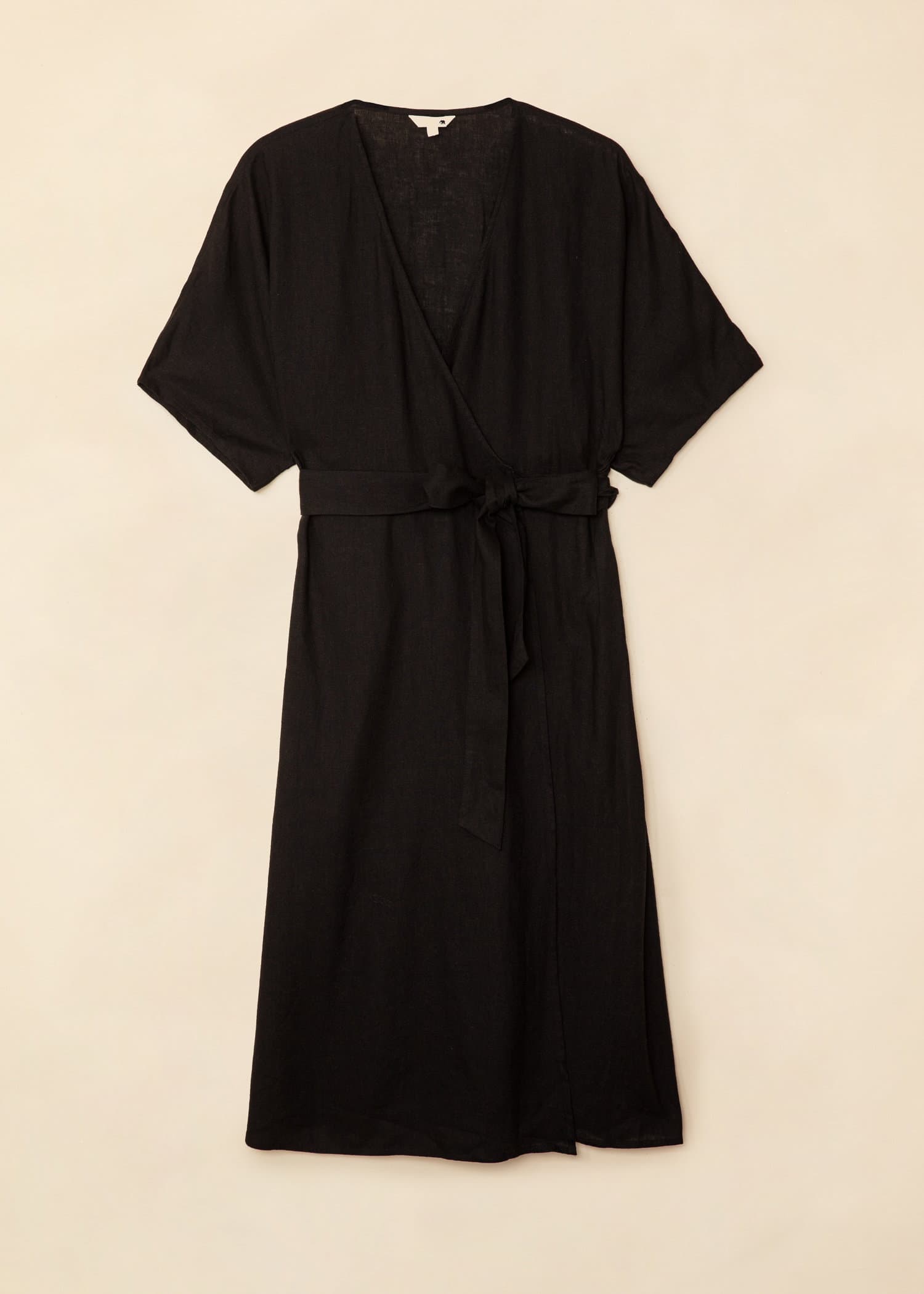 AYLA Svart klänning i linmix - Svart 5 - Indiska