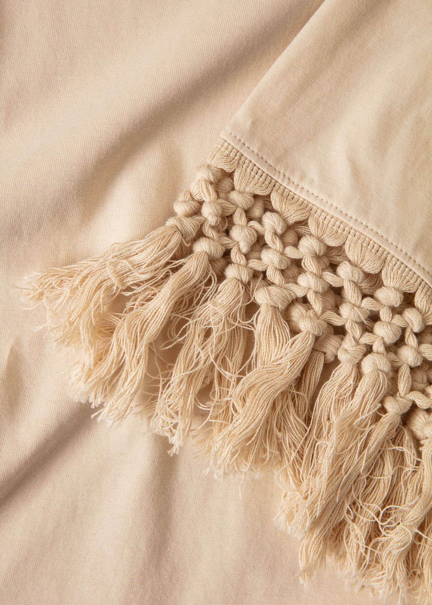 FARAH Krämfärgad tunika med fransar - Vit 2 - Indiska