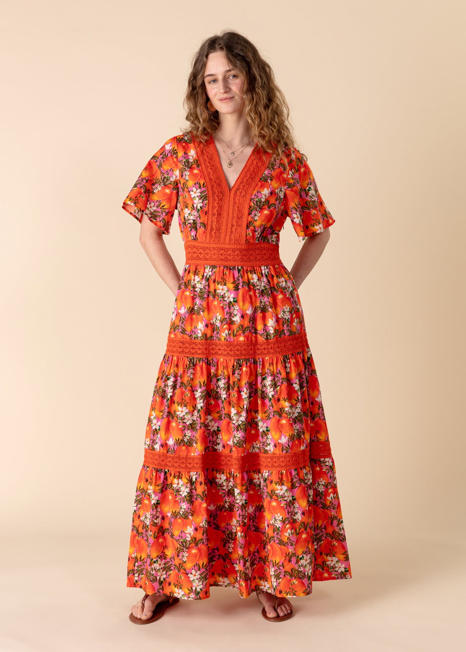 DANIELLA Lang kjole - Multi 1 - Indiska