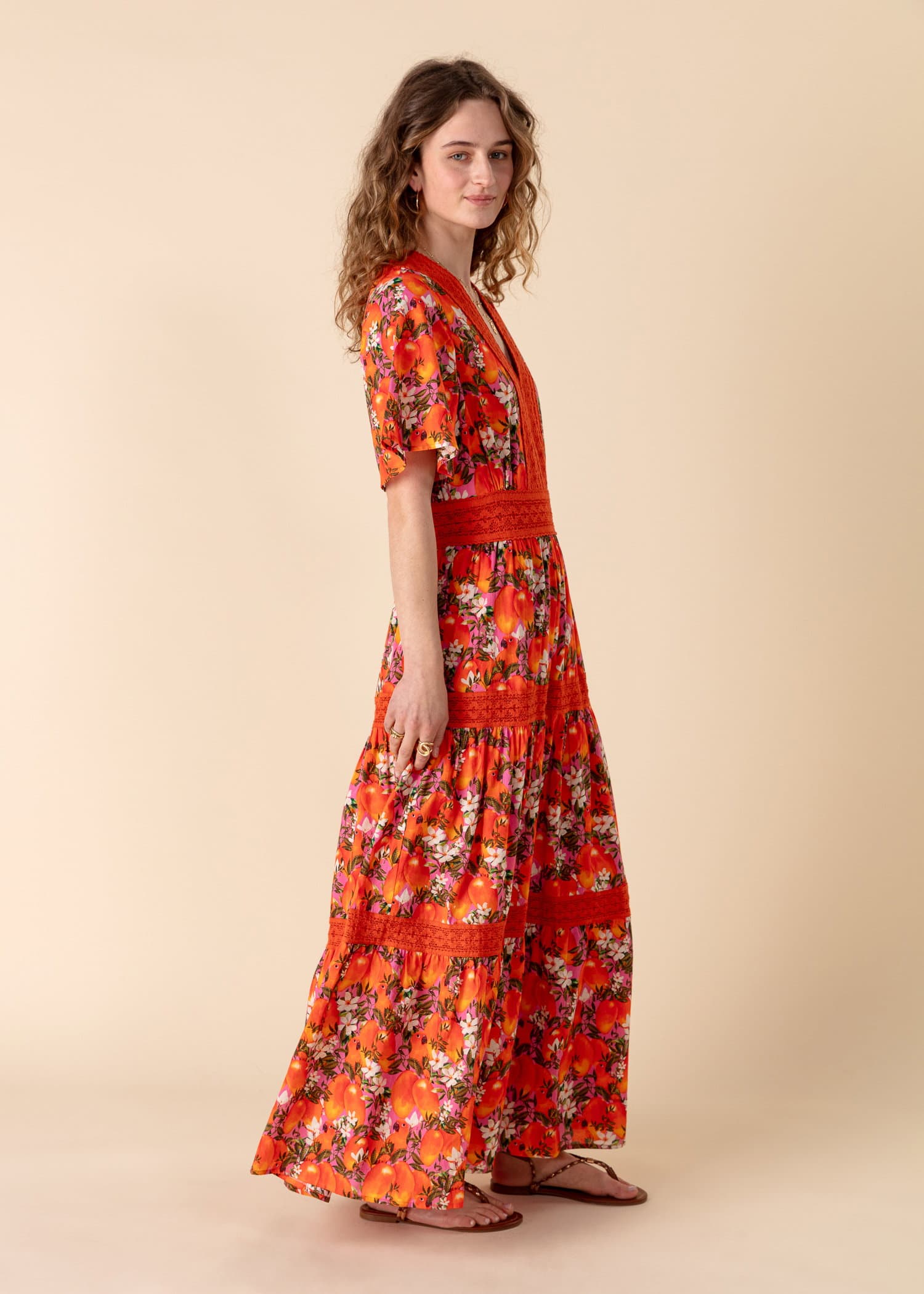 DANIELLA Lang kjole - Multi 3 - Indiska