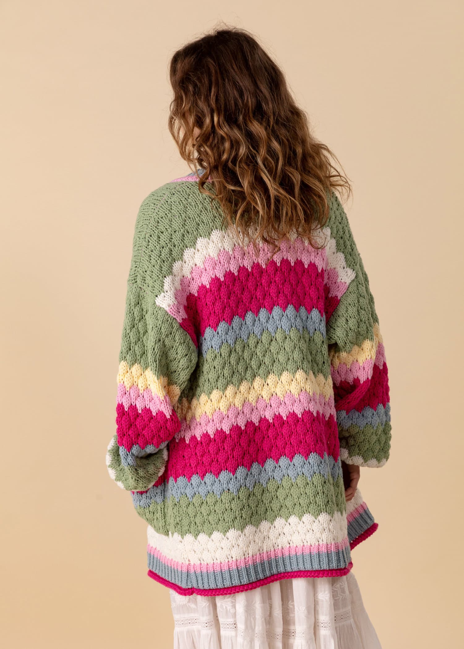 VANESSA Kort fargerik cardigan - Multi 3 - Indiska