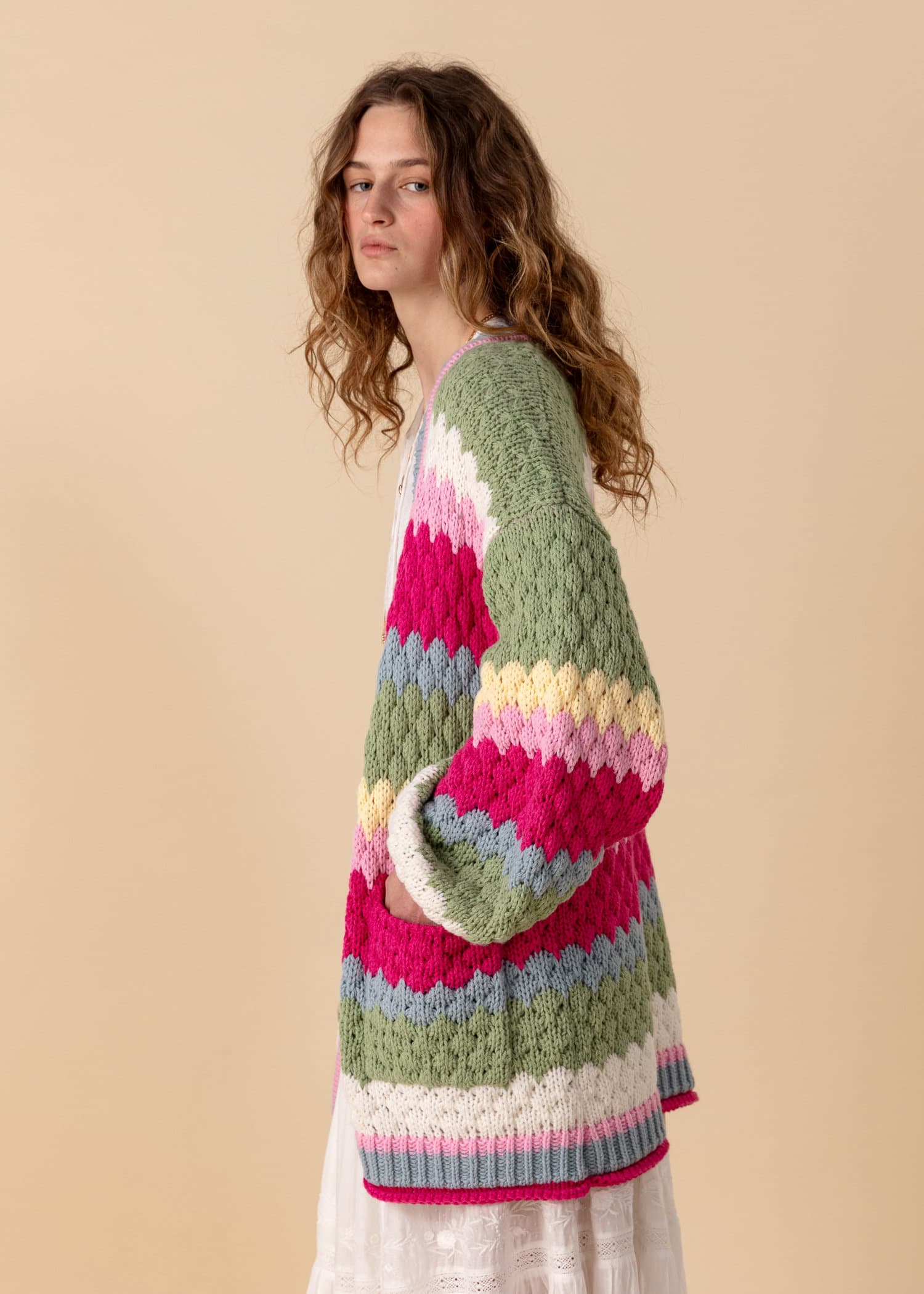 VANESSA Kort fargerik cardigan - Multi 5 - Indiska