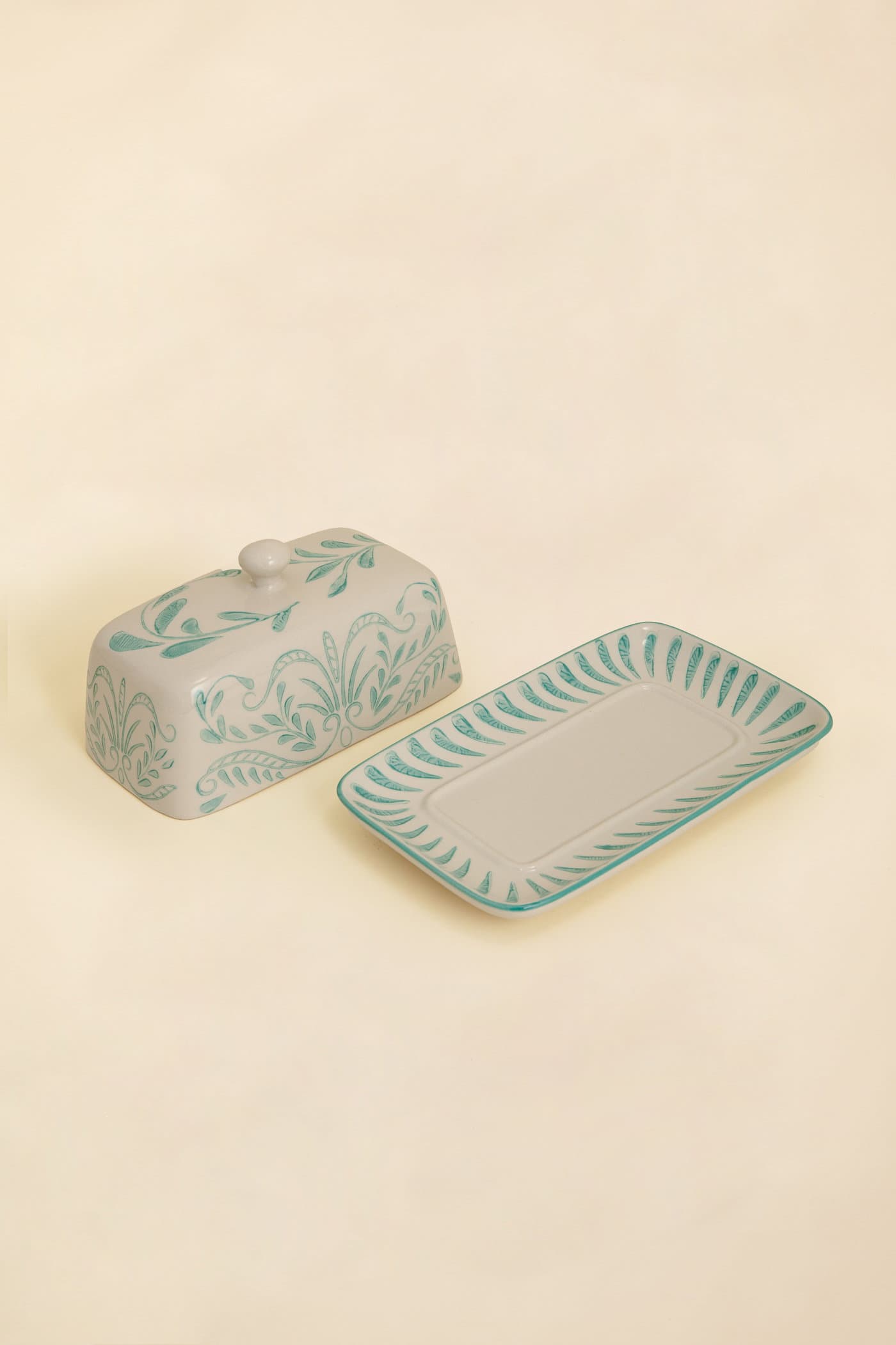 CLARA Smørskål i steintøy - Blå 2 - Indiska