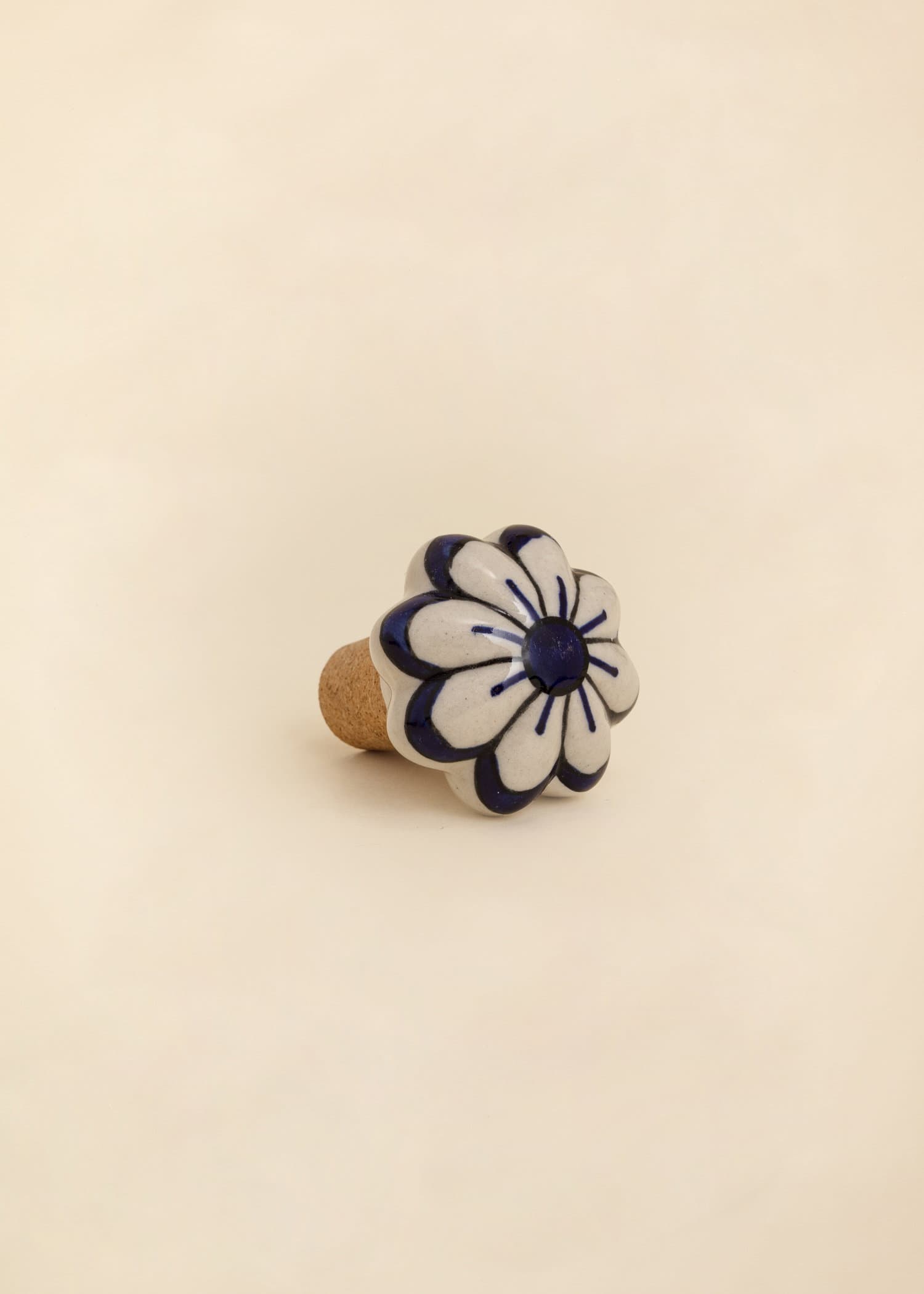 LUMA Käsin maalattu pullon tulppa - Sininen 1 - Indiska