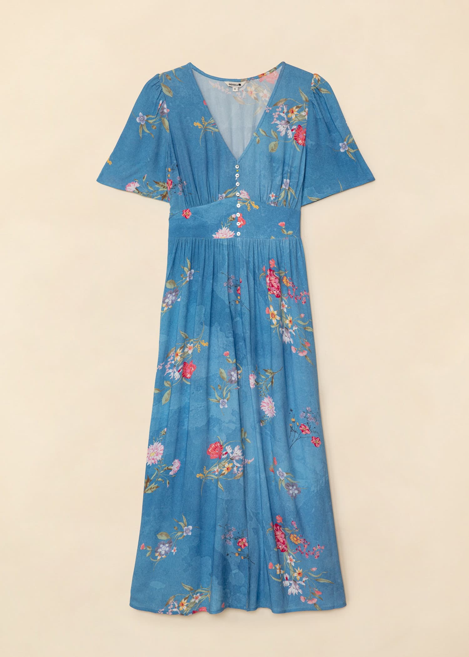 ZUDORA Mønstret, kortermet kjole - Blå 1 - Indiska