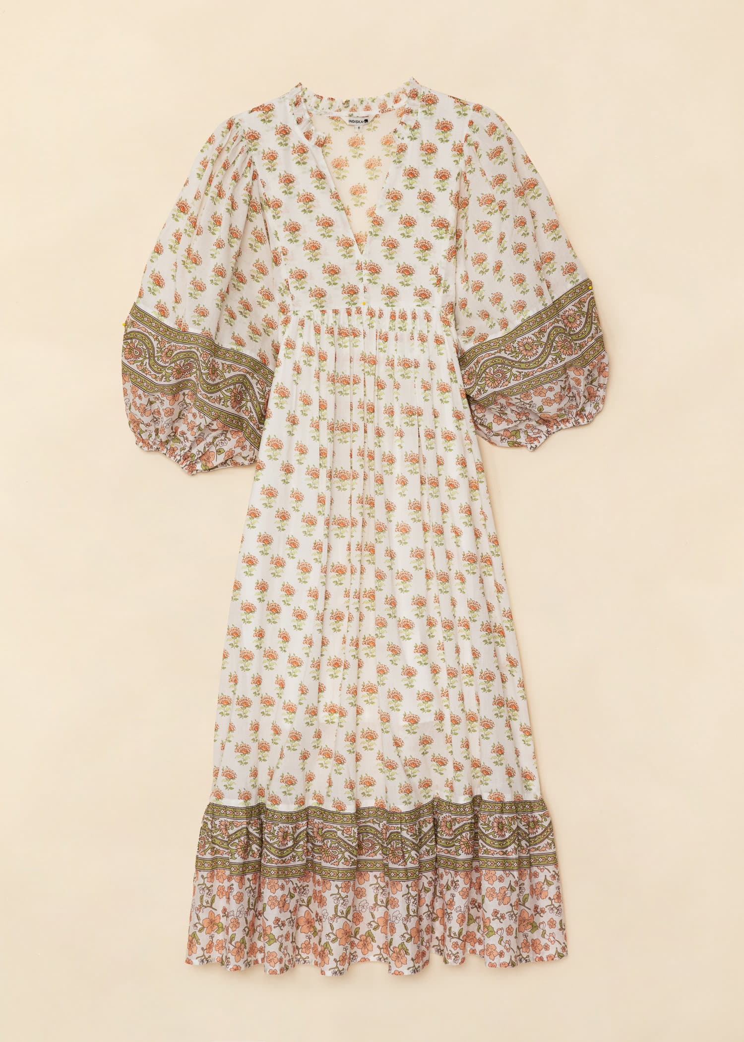 CORNELIA Butti-kuviollinen puhvihihainen mekko - Valkoinen 6 - Indiska