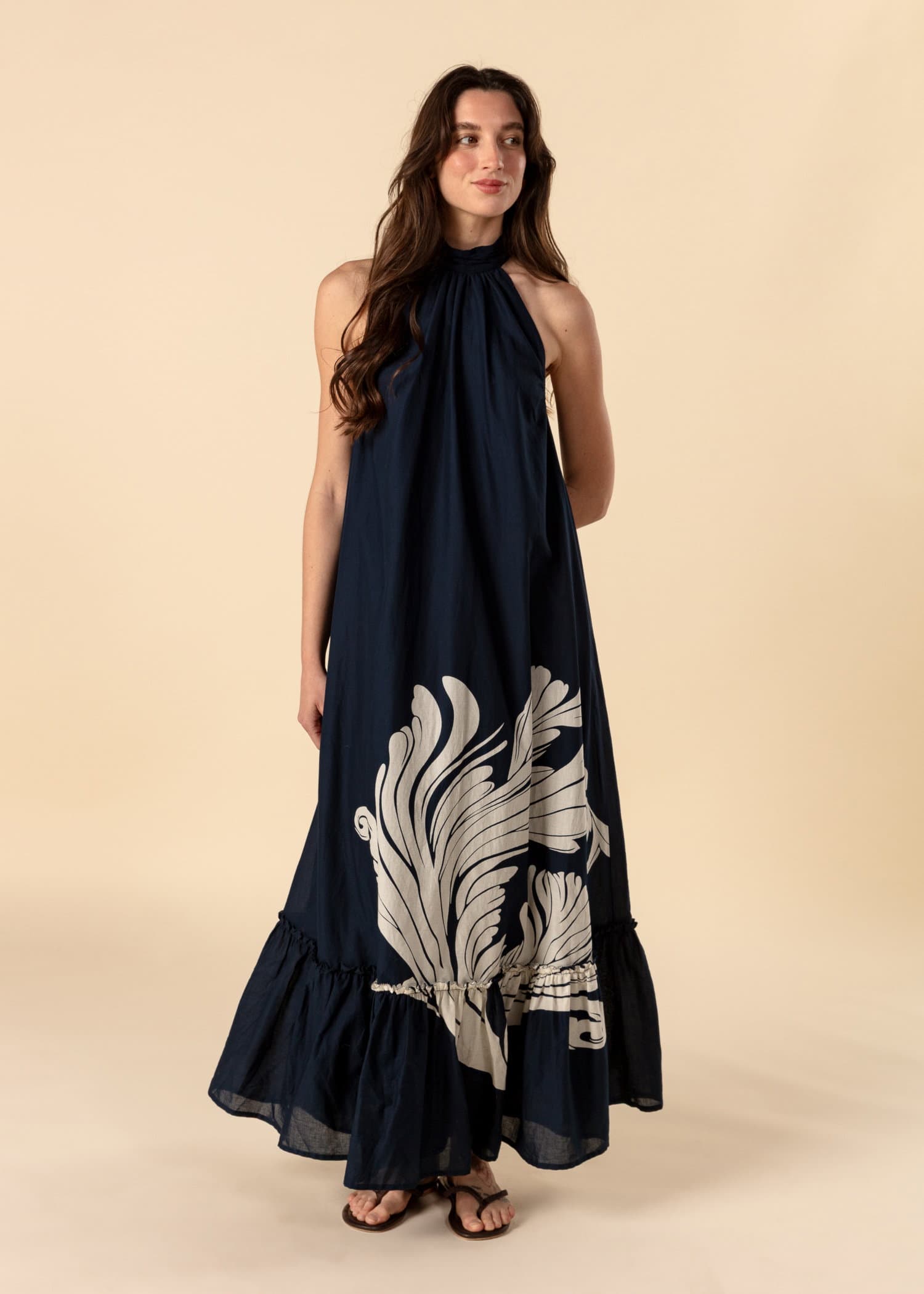 TILDE Hihaton, pitkä mekko - Sininen 3 - Indiska