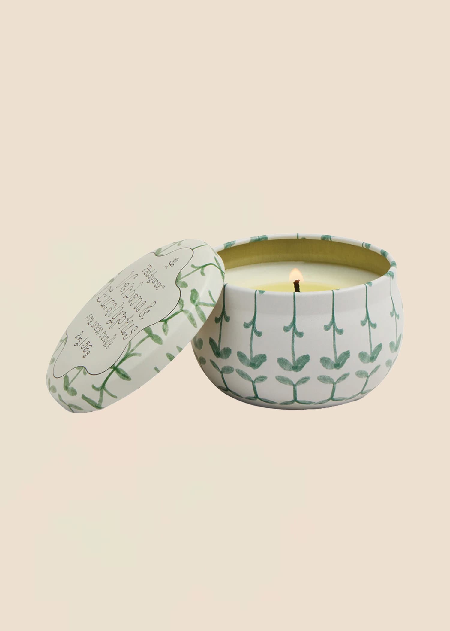  Doftljus med lock - Citron, söt eucalyptus, mandarin, bergamott - Grön 1 - Indiska