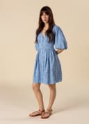 RIANNA FLOWER DRESS - BLUE