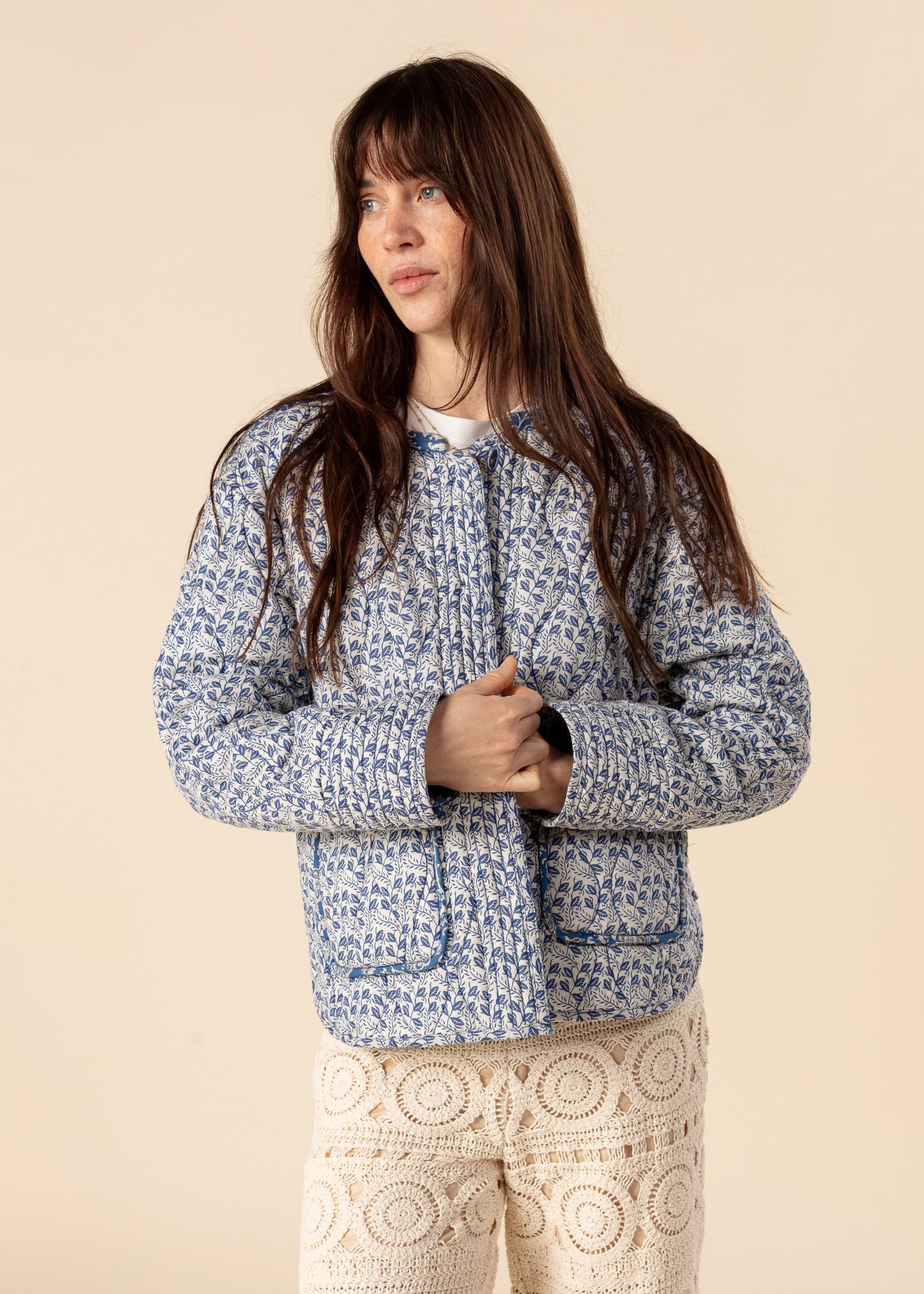 PADDY Vattert vendbar jakke - Blå 2 - Indiska