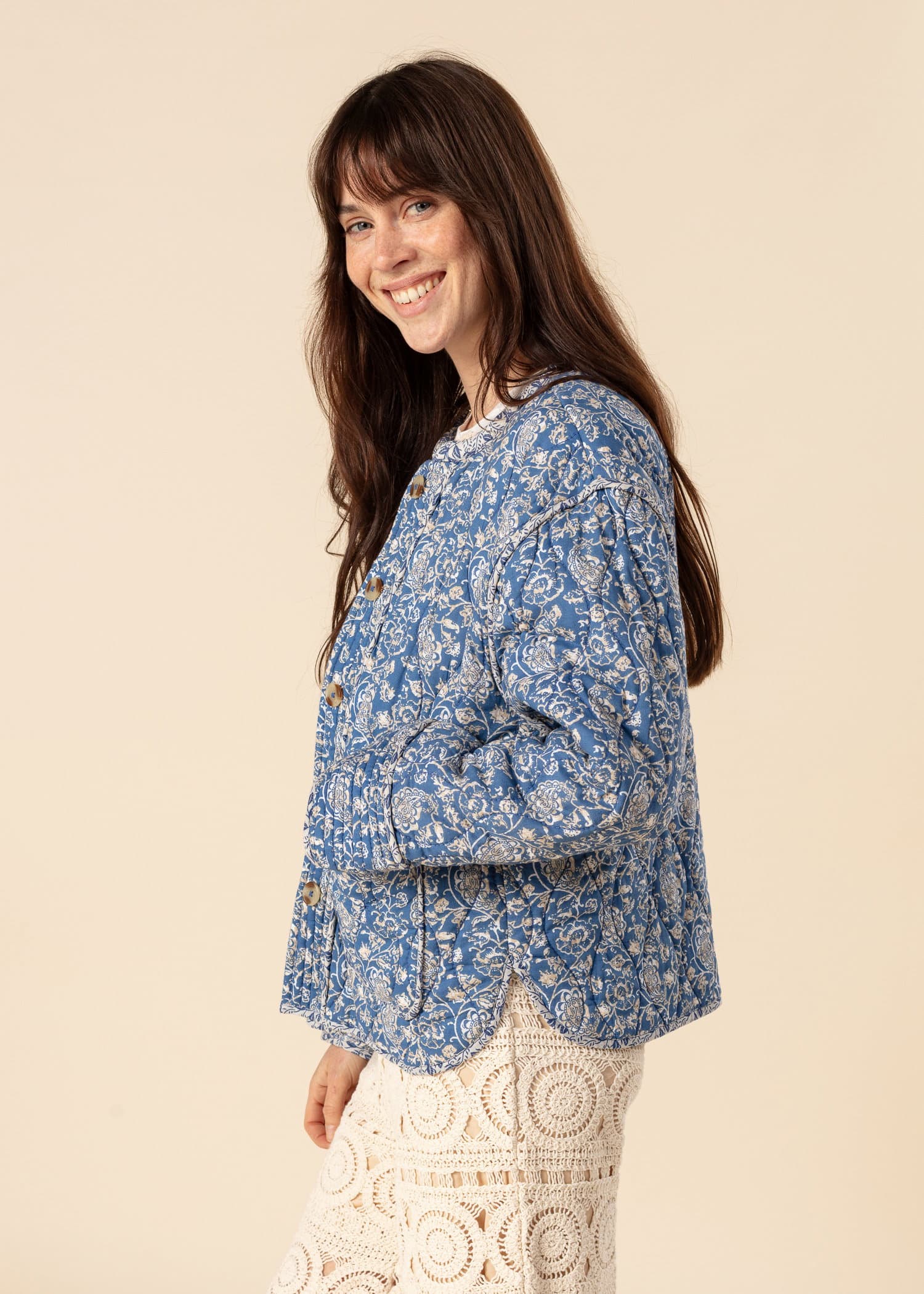 PADDY Vattert vendbar jakke - Blå 6 - Indiska