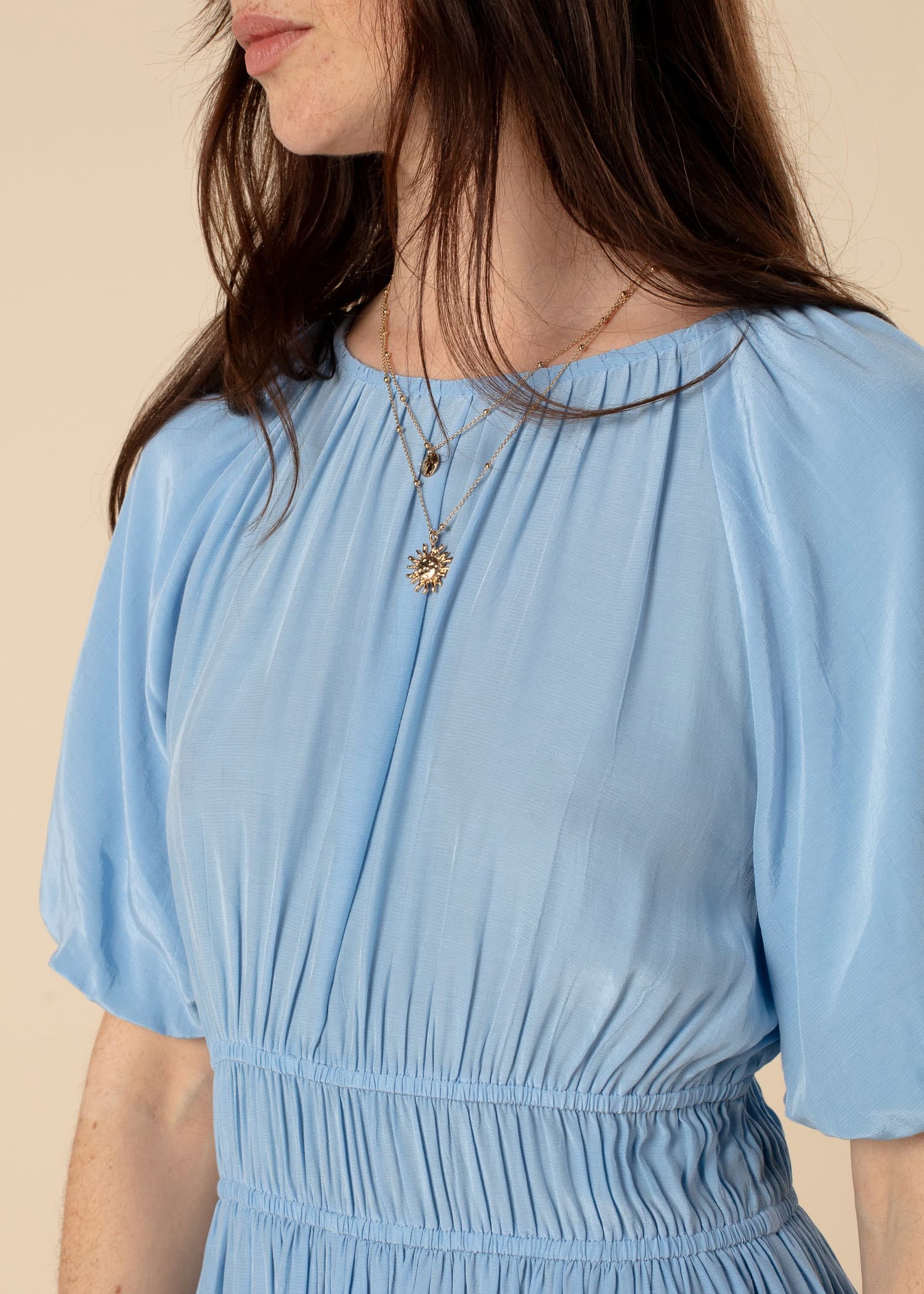 TILLY Ljusblå kort klänning - Blå 2 - Indiska