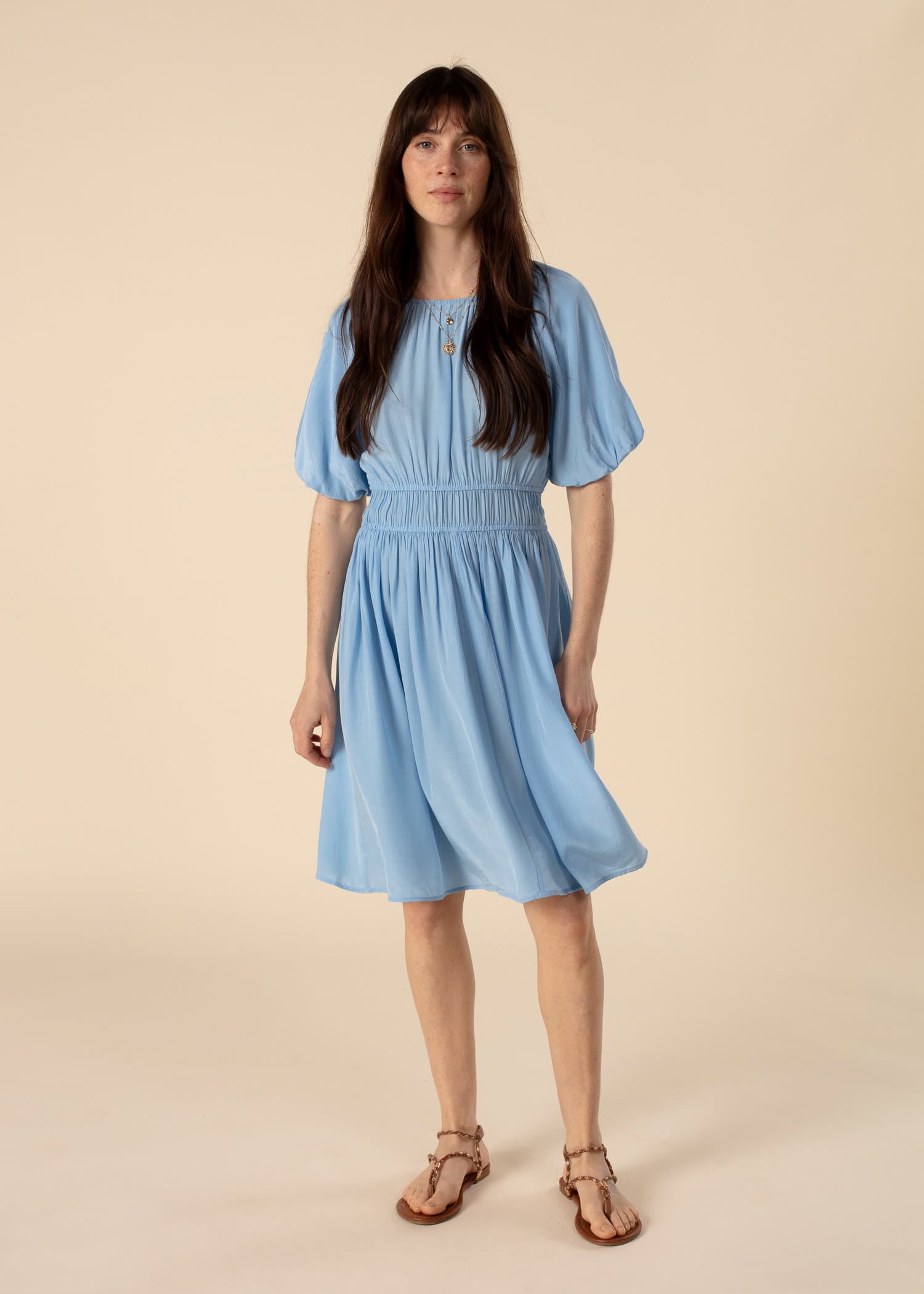 TILLY Ljusblå kort klänning - Blå 5 - Indiska