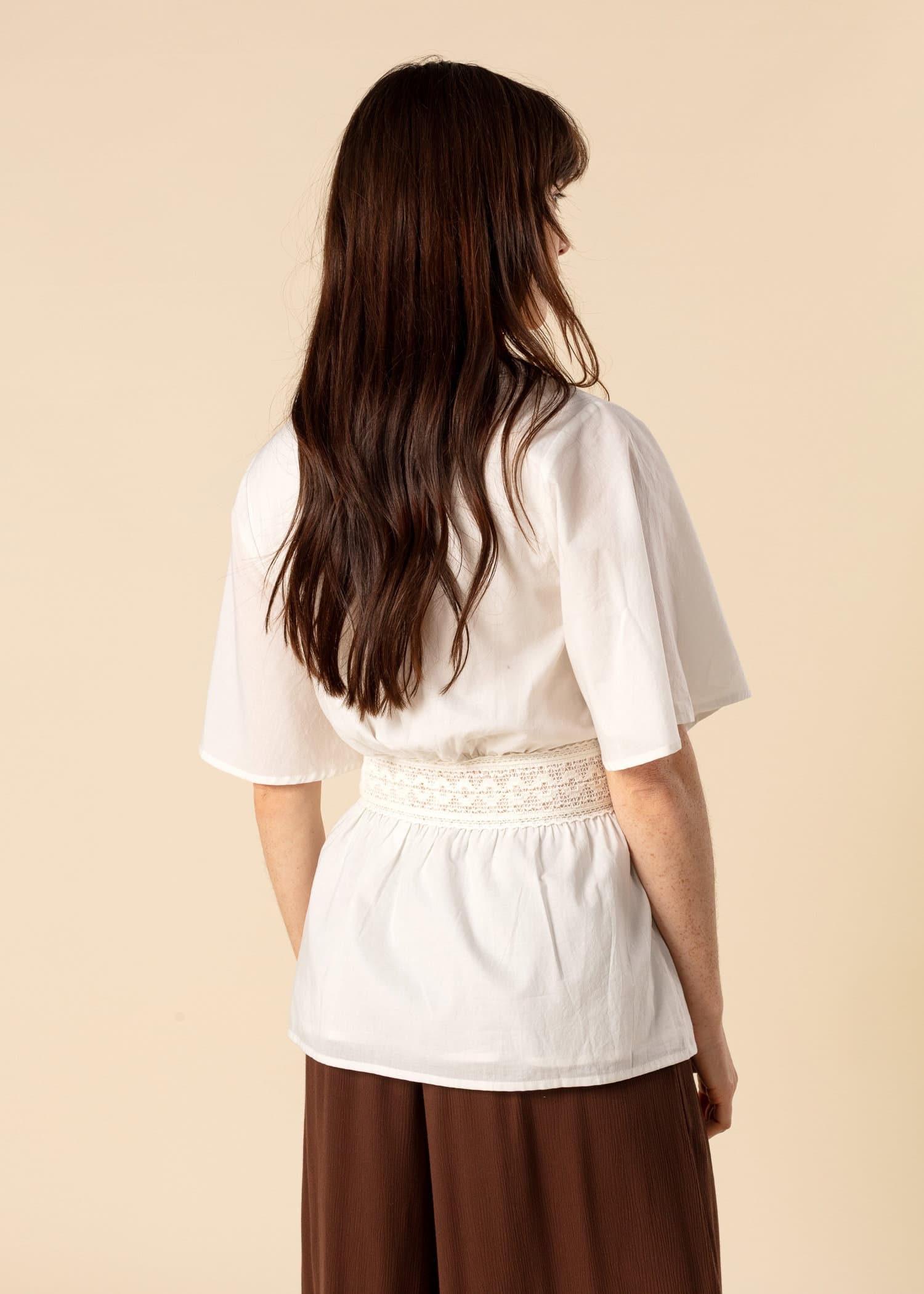 DANIELLA Bluse i bomullsblonder - Hvit 4 - Indiska