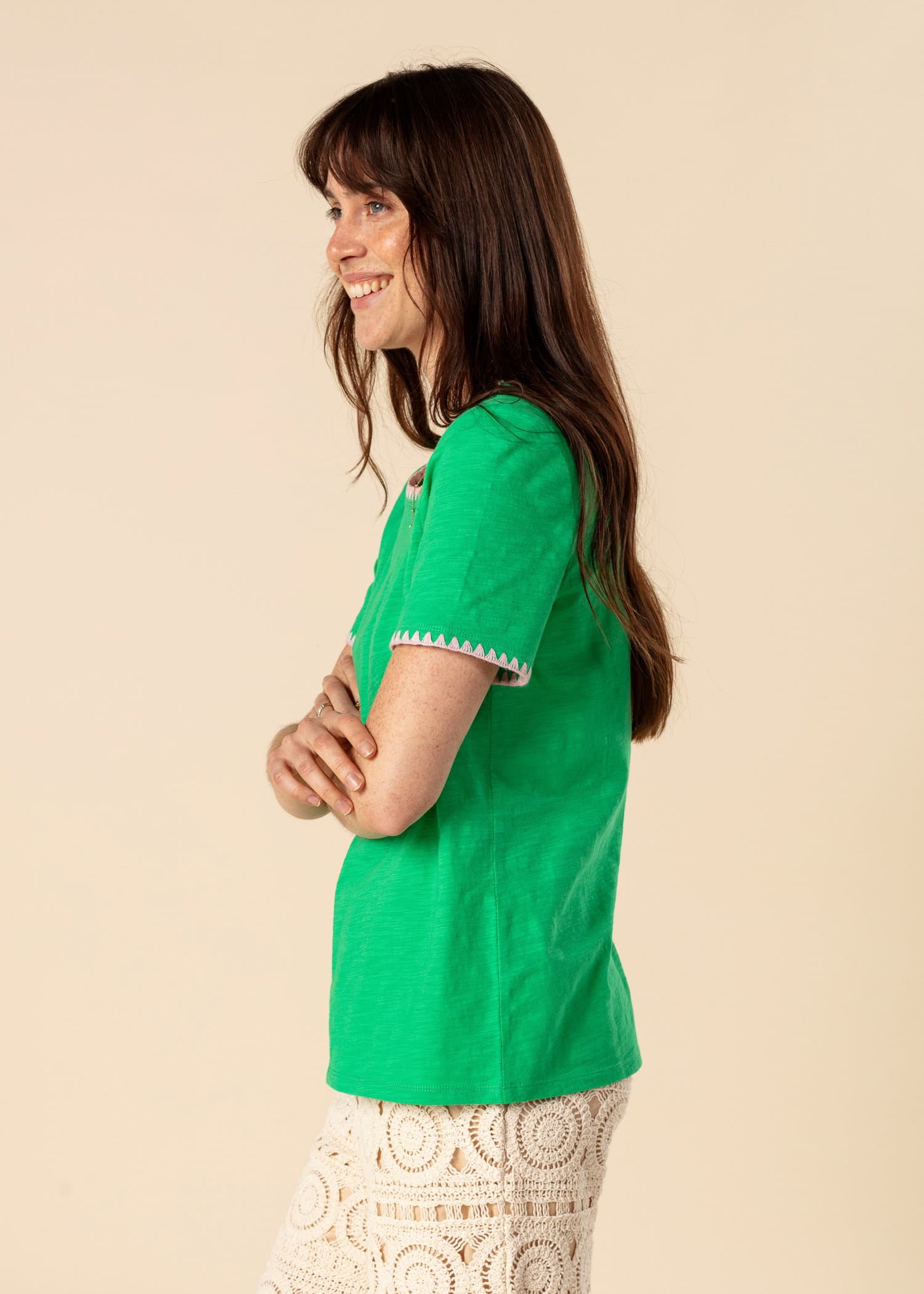 GIOVANNA T-skjorte i bomull - Grønn 2 - Indiska