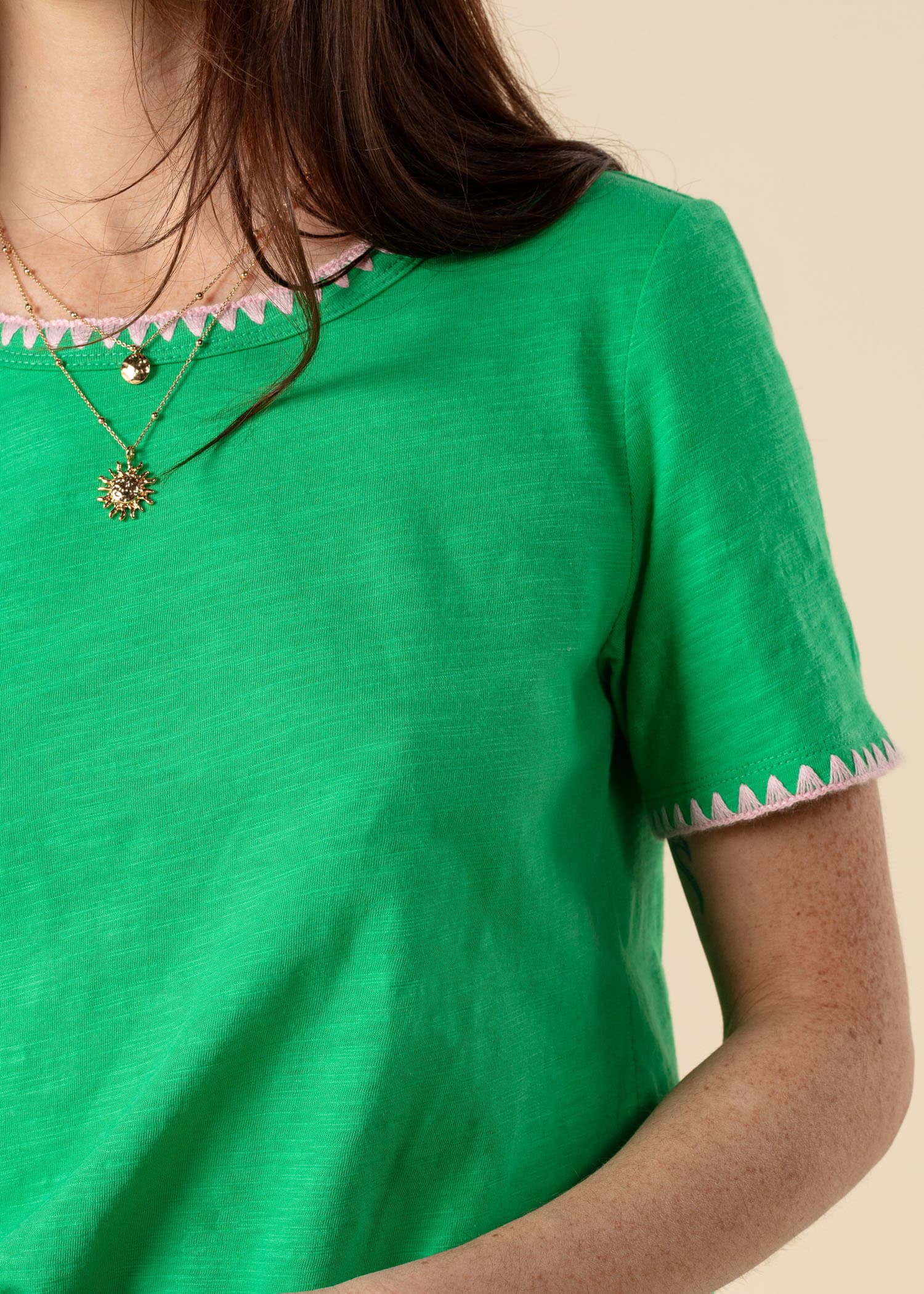 GIOVANNA T-skjorte i bomull - Grønn 4 - Indiska