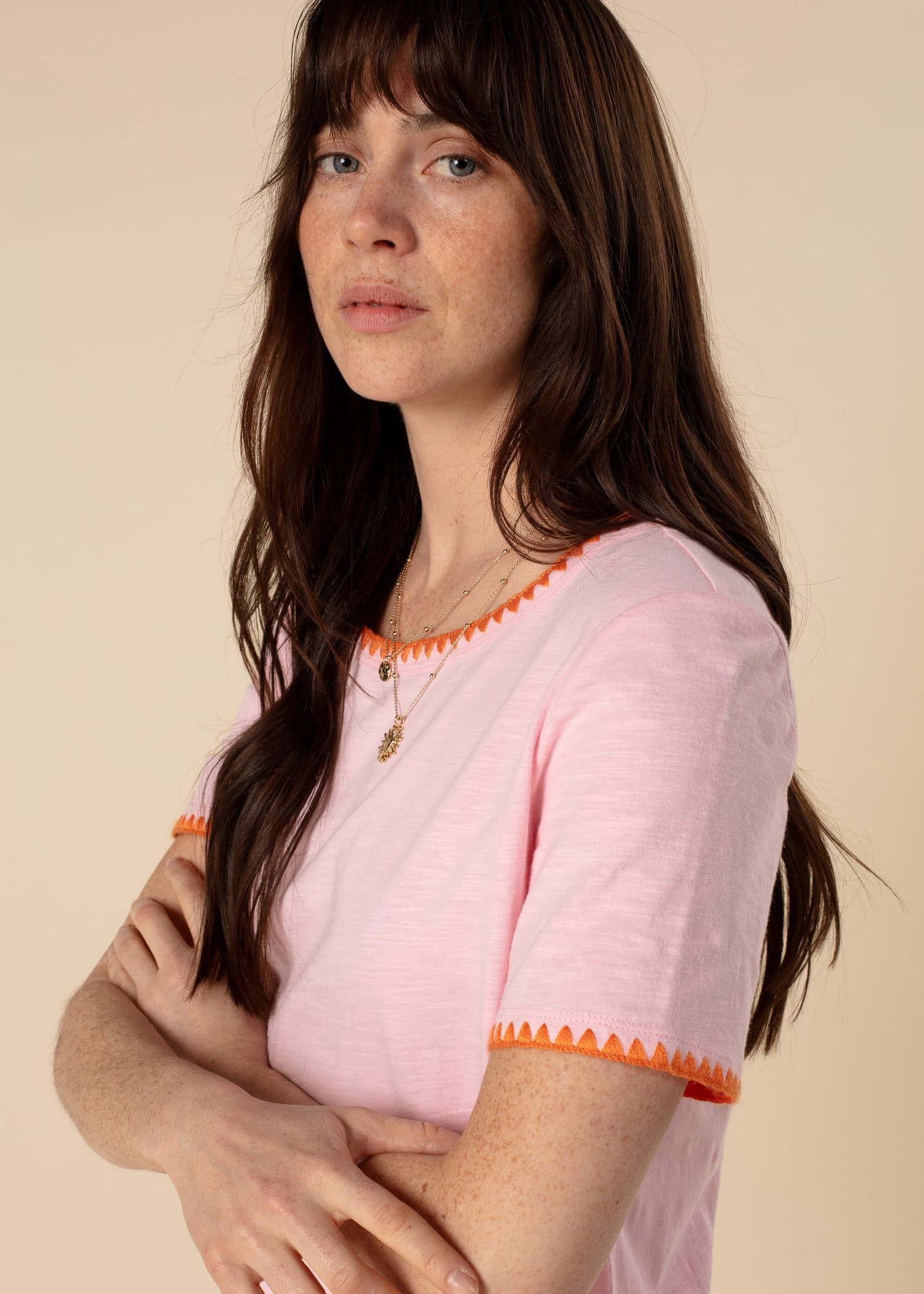 GIOVANNA T-skjorte i bomull - Rosa 2 - Indiska