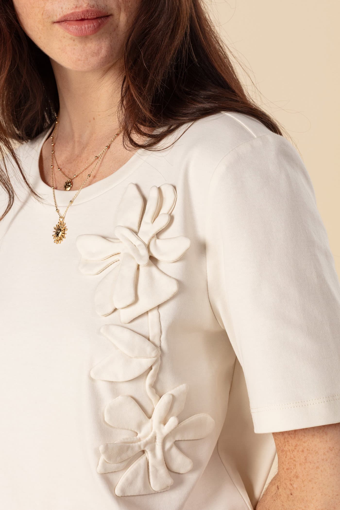 ORCHID Mønstret t-skjorte - Hvit 2 - Indiska