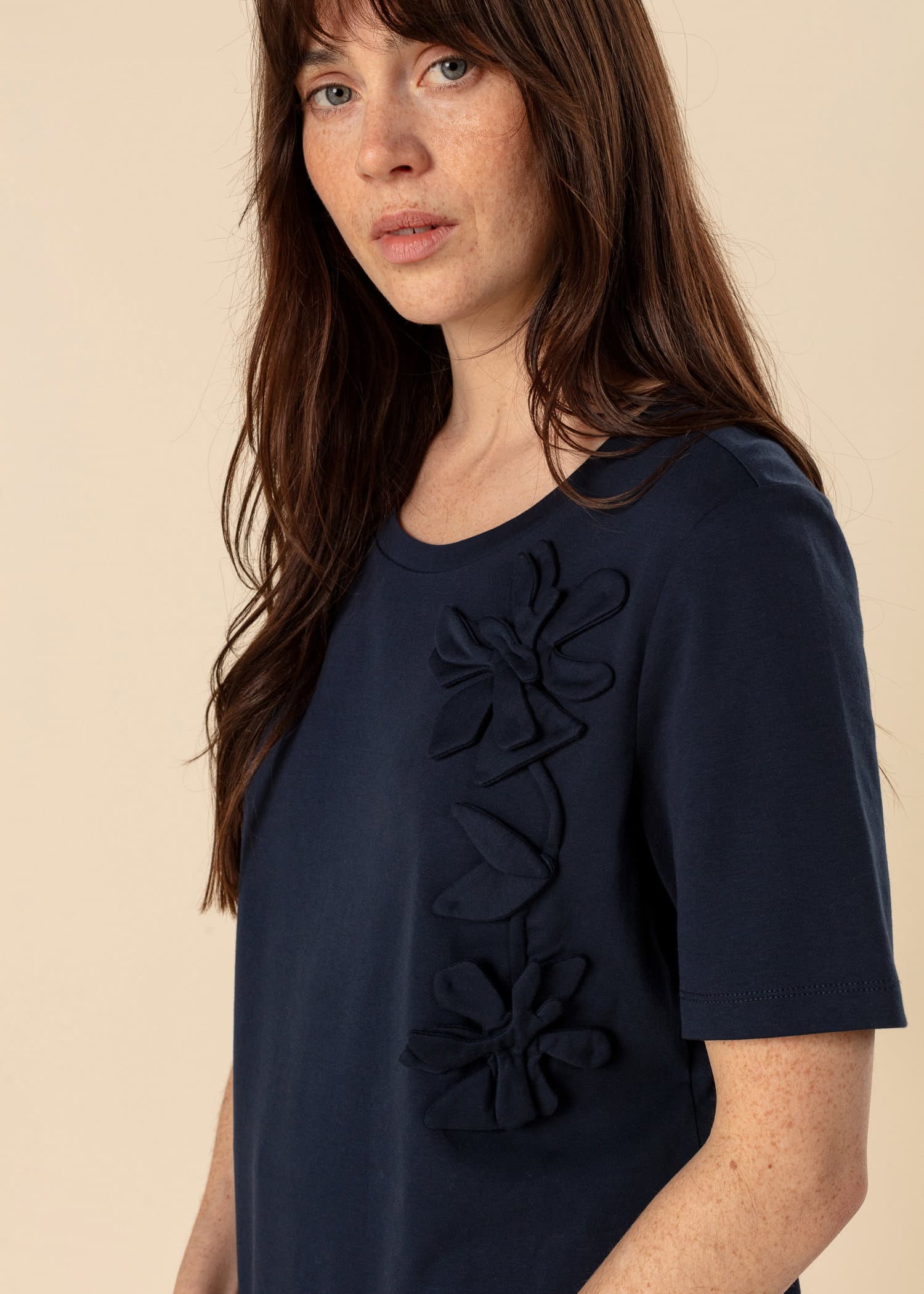 ORCHID Mønstret t-skjorte - Blå 2 - Indiska