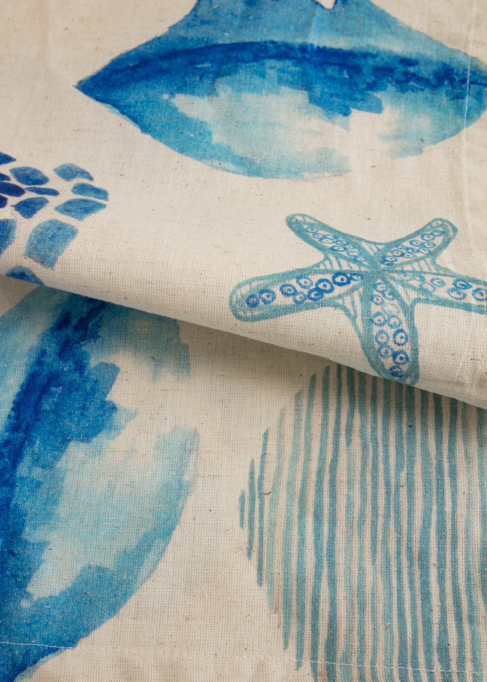 Veda Duk i bomull & lin med havsmotiv - Annan 4 - Indiska