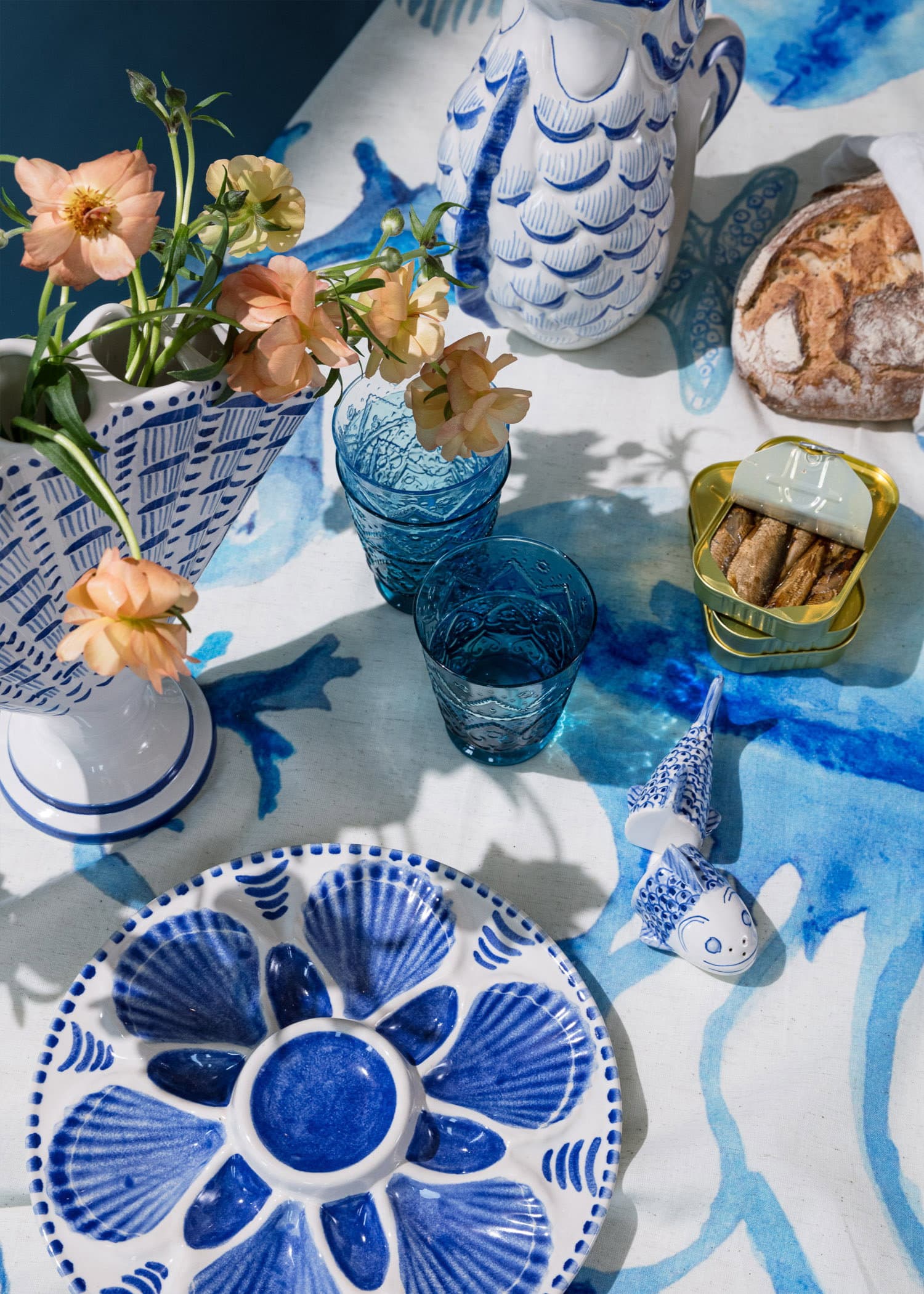 Veda Duk i bomull & lin med havsmotiv - Annan 2 - Indiska