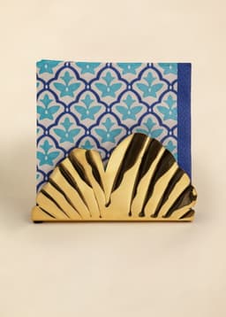 SHELL NAPKIN HOLDER - BRASS