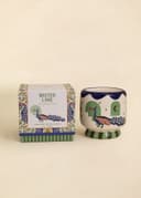 CERAMIC SCENTED CANDLE - Peakock Misted Lime