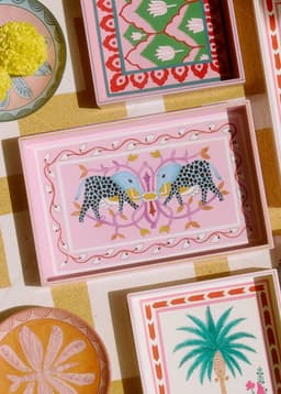 KIYANA HANDPAINTED TRAY - ELEPHANT