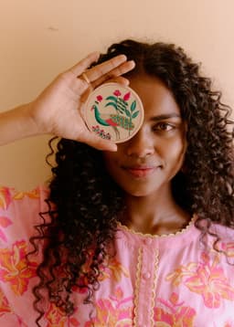 KIYANA HANDPAINTED COASTER S4 - PEACOCK1