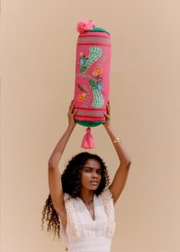 Peacock Bolster - PINK