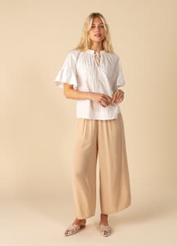 ELSIE CROPPED PANTS - BEIGE