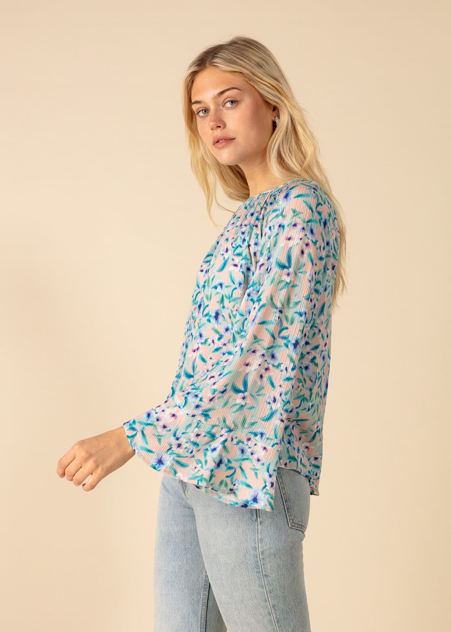 ATHENA Blomsterbluse i viskose - Rosa 1 - Indiska