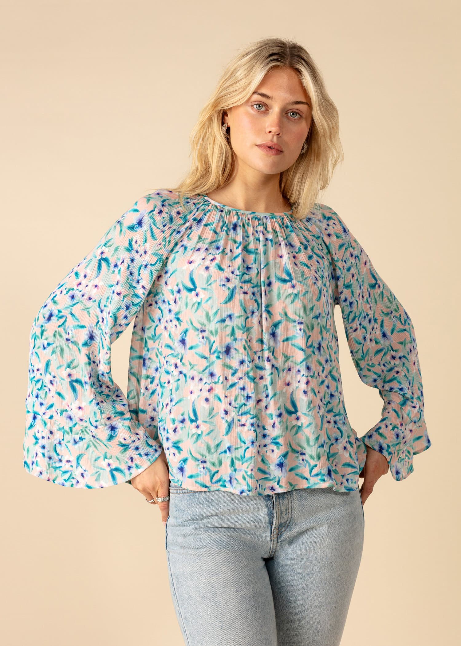 ATHENA Blomsterbluse i viskose - Rosa 3 - Indiska