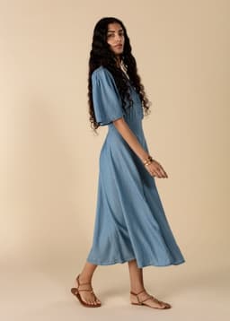 KRISTEN TENCEL DRESS - Lightblue